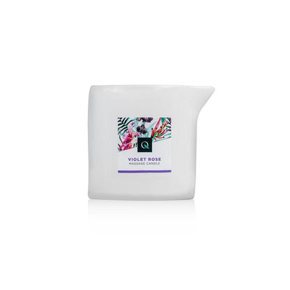 Masažinė žvakė su violetinių rožių aromatu