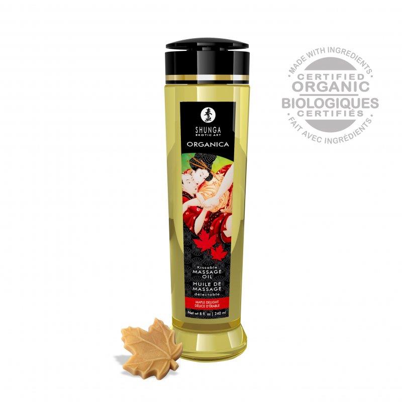 Masažo aliejus su klevų sirupo aromatu