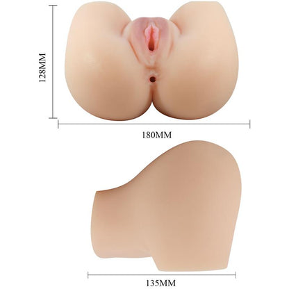 Dvigubas masturbatorius su vibracija ir realistiška tekstūra