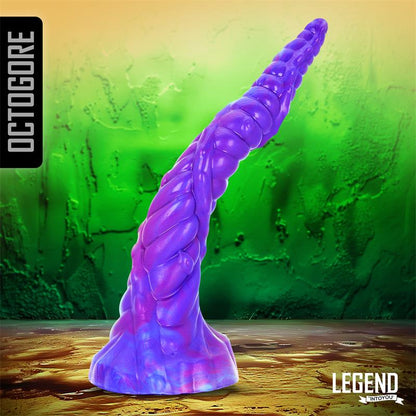 Dildo su siurbtuku ir tekstūruota forma