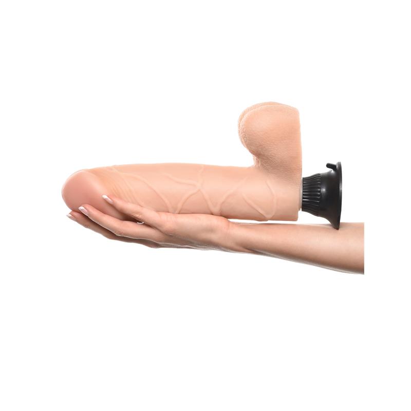 Vibruojantis dildo su siurbtuku ir tikroviška tekstūra