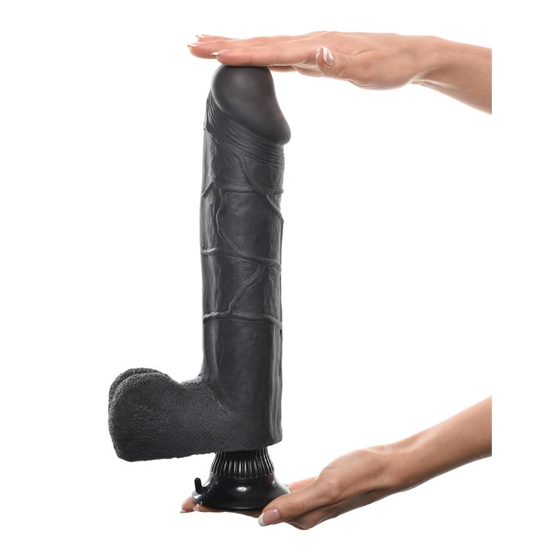 Vibruojantis dildo su siurbtuku ir realistiška forma