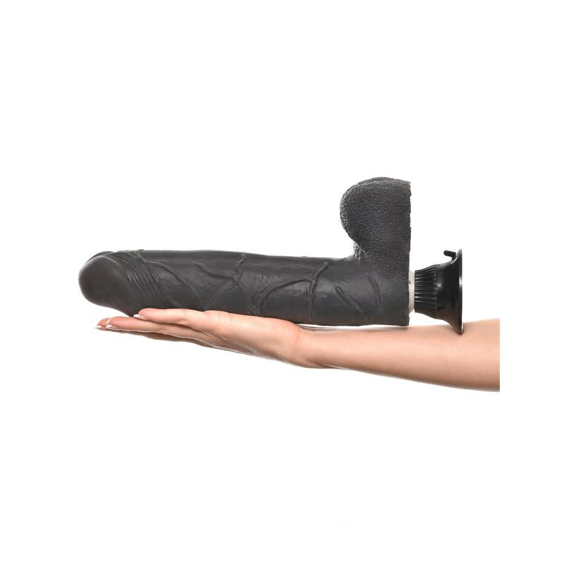 Vibruojantis dildo su siurbtuku ir realistiška forma