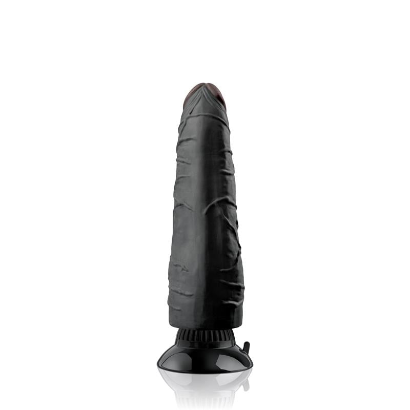 Vibruojantis dildo su siurbtuku ir natūraliu pojūčiu