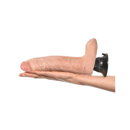 Vibruojantis dildo su siurbtuku ir minkšta tekstūra