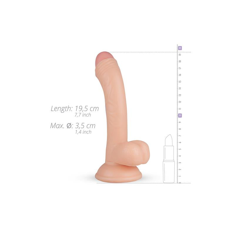 Lankstus dildo su siurbtuku ir natūraliu pojūčiu