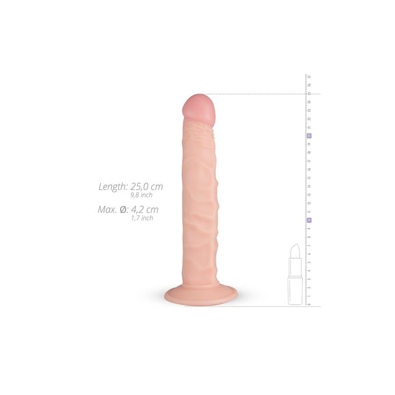 Dildo su siurbtuku ir tikrovišku paviršiumi