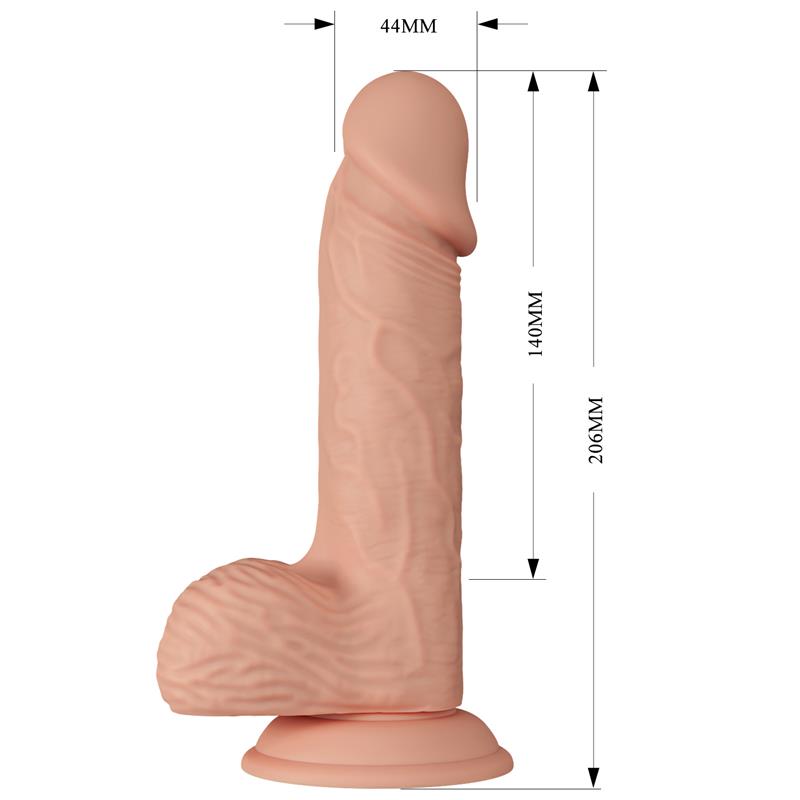 Didelis dildo su siurbtuku ir realistišku dizainu