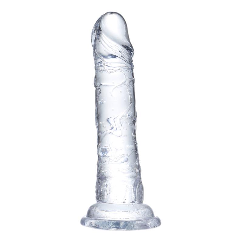 Įstiklintas dildo su stipriu siurbtuku