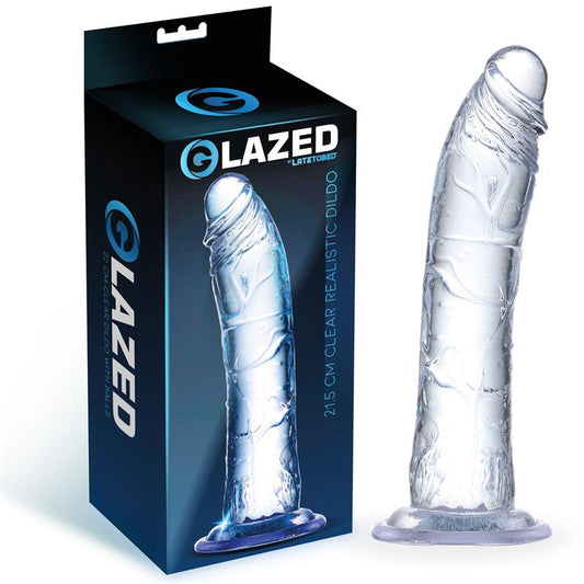 Skaidrus dildo su siurbtuku ir lankstumu