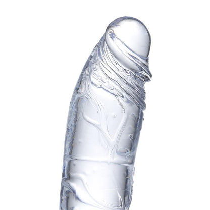 Skaidrus dildo su siurbtuku ir lankstumu