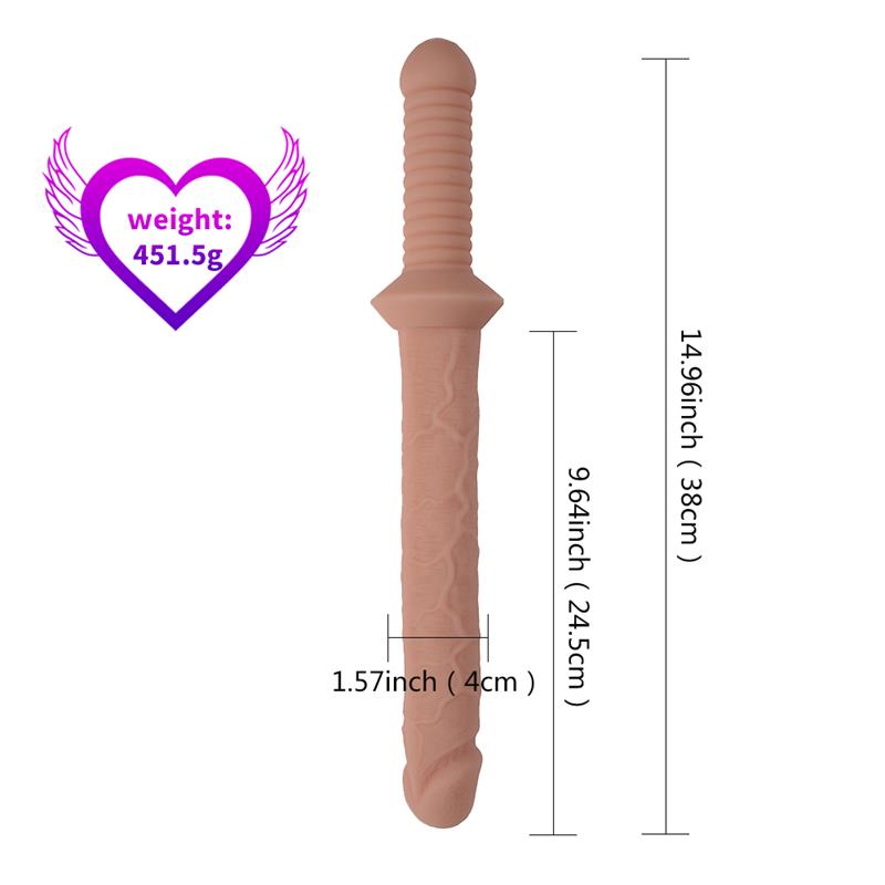 Kardo formos dildo su tekstūruota rankena