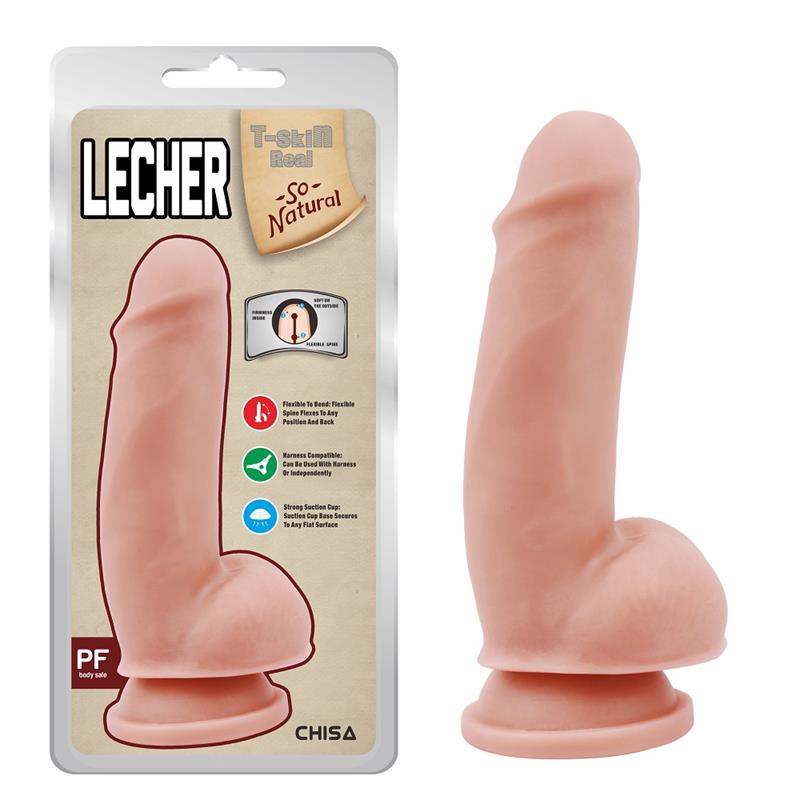 Realistiškas dildo su siurbtuku ir antibakteriniu apdorojimu