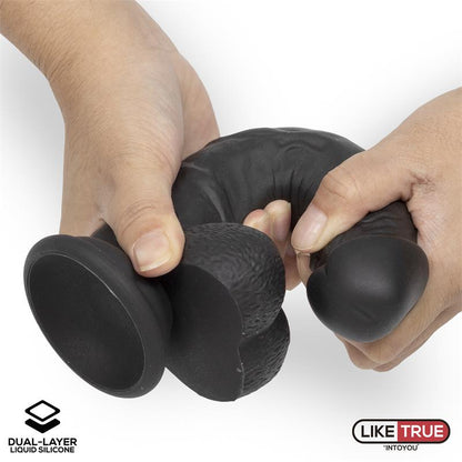 Hiperrealistinis dildo su siurbtuku ir silikonu
