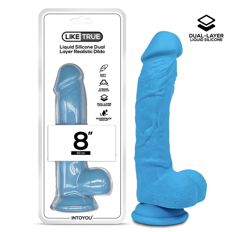 Hiperrealistiškas dildo su siurbtuku ir dvisluoksniu silikonu