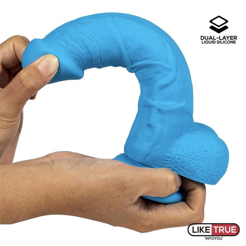 Hiperrealistiškas dildo su siurbtuku ir dvisluoksniu silikonu