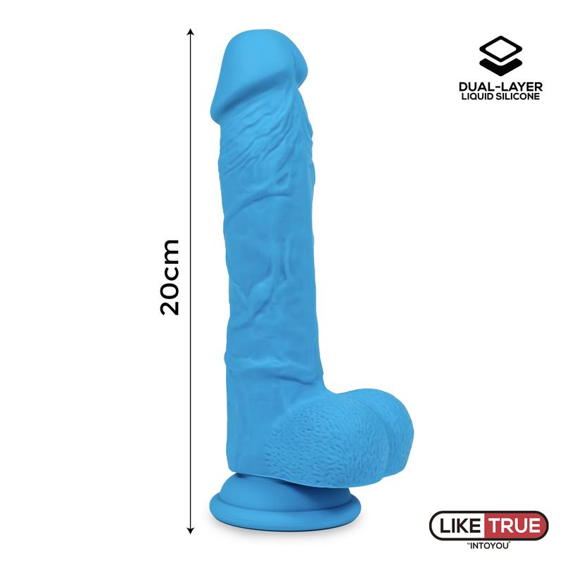 Hiperrealistiškas dildo su siurbtuku ir dvisluoksniu silikonu