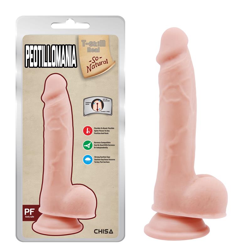 Realistiškas dildo su siurbtuku ir minkšta danga