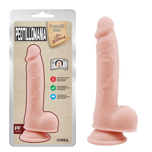 Realistiškas dildo su siurbtuku ir minkšta danga