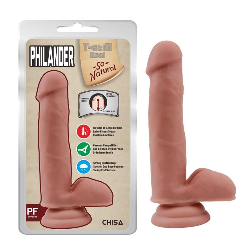 Realistinis dildo su siurbtuku ir antibakterinėmis medžiagomis