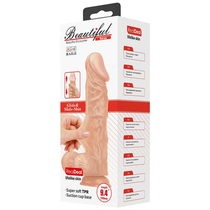 Didelis dildo su siurbtuku ir realistišku dizainu
