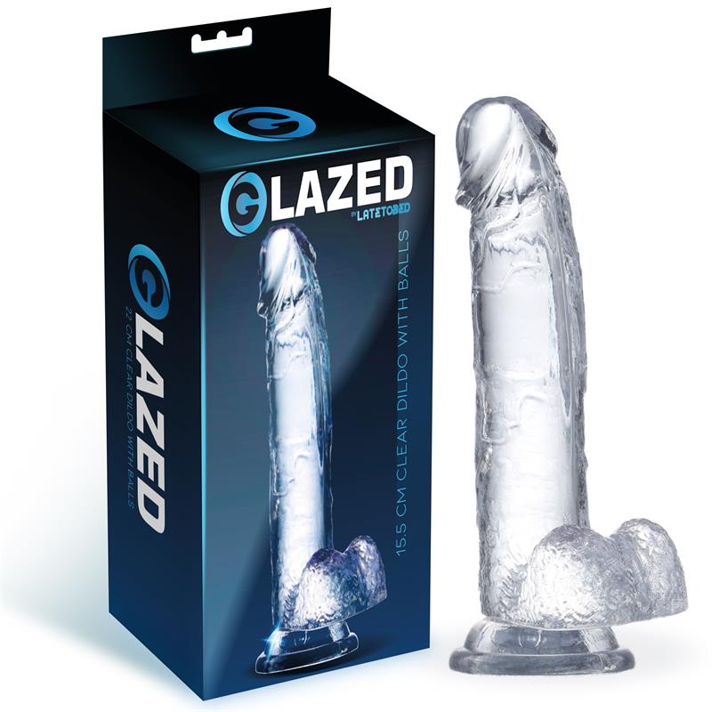 Įstiklintas dildo su siurbtuku ir lankstumu