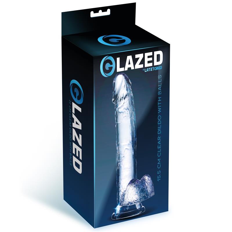 Įstiklintas dildo su siurbtuku ir lankstumu