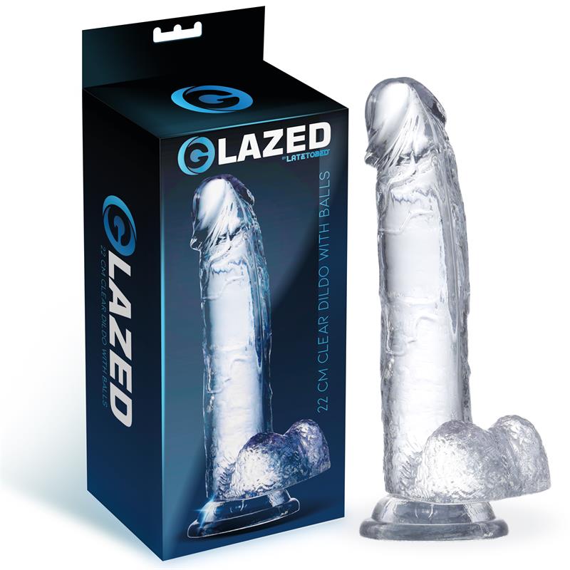 Įstiklintas dildo su siurbtuku ir lankstumu