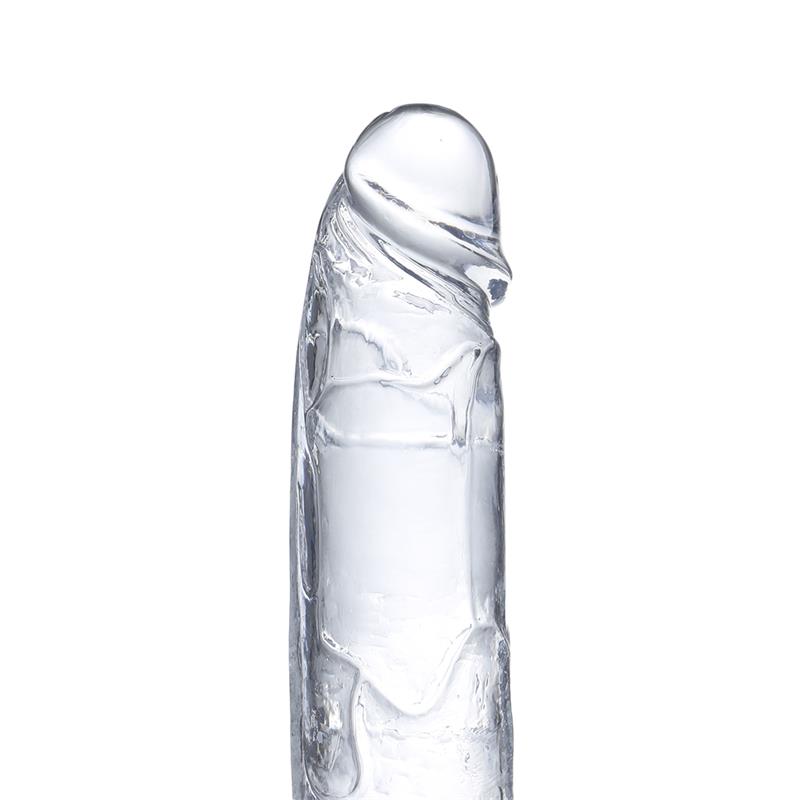 Įstiklintas dildo su siurbtuku ir lankstumu