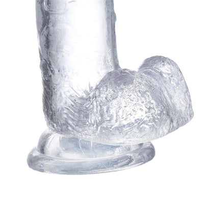 Įstiklintas dildo su siurbtuku ir lankstumu