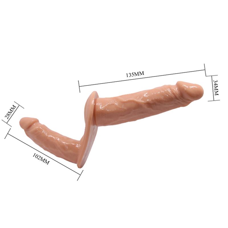 Dvigubas diržas su realistinėmis dildėmis