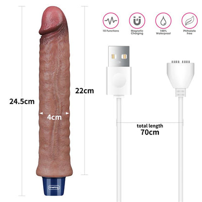 Silikoninis vibratorius su 10 vibracijos režimų