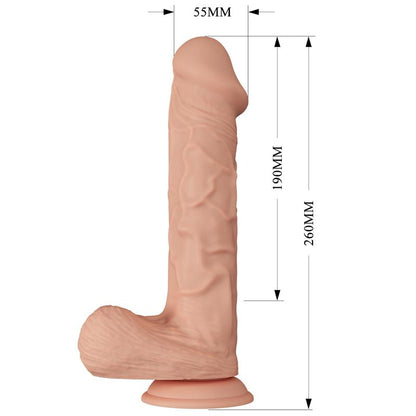 Realistinis dildo su galinga vibracija ir siurbtuku