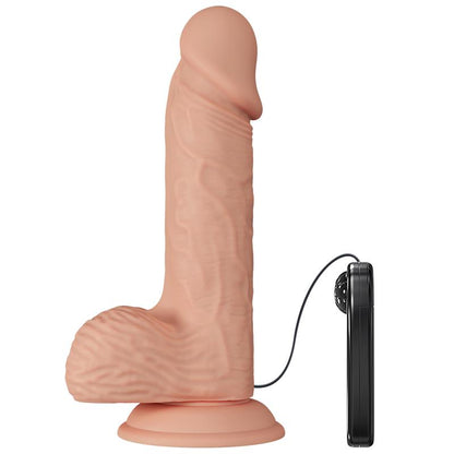 Tikroviškas dildo su siurbtuku ir vibracija