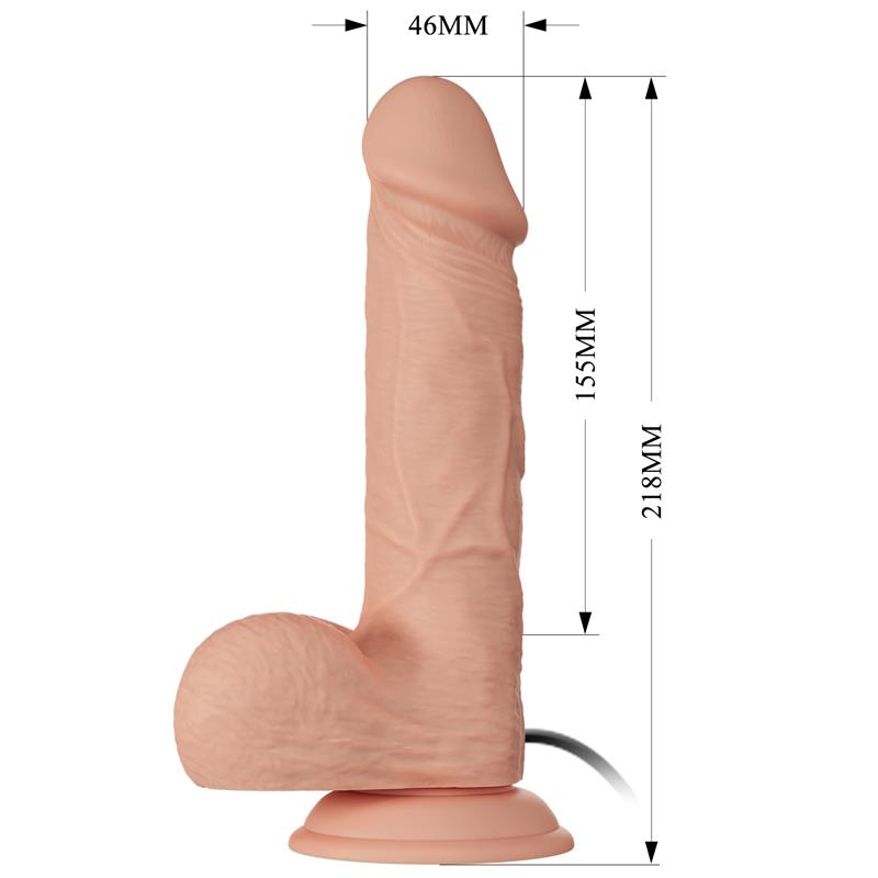 Vibracinis dildo su siurbtuku ir nuotoliniu valdymu
