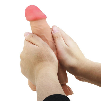 Vibruojantis dildo su siurbtuku ir laidiniu valdymu
