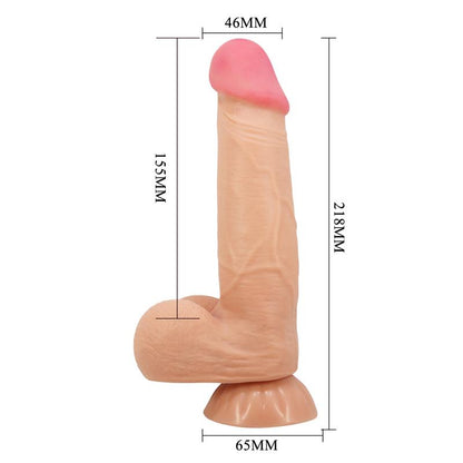 Vibruojantis dildo su siurbtuku ir laidiniu valdymu