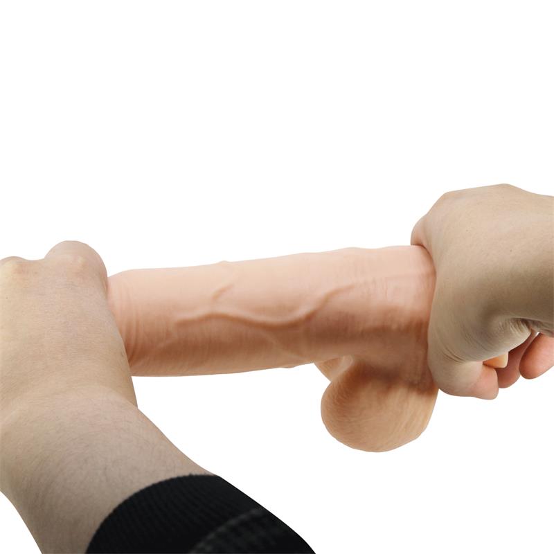 Vibruojantis dildo su siurbtuku ir laidiniu valdymu