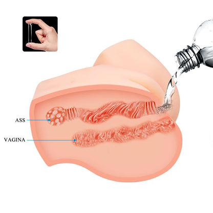 Realistiškas torso masturbatorius su vibracija