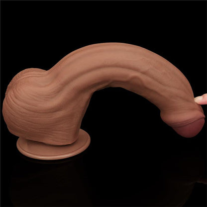Dvisluoksnis dildo su natūraliu pojūčiu