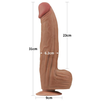 Dvisluoksnis dildo su natūraliu pojūčiu