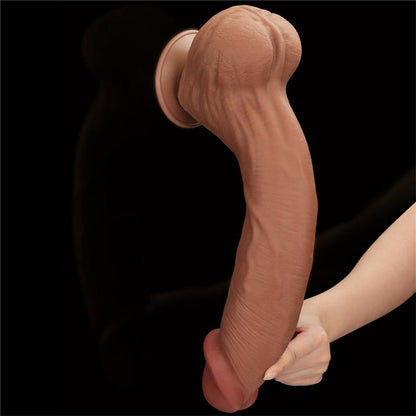 Dvisluoksnis dildo su realistišku pojūčiu