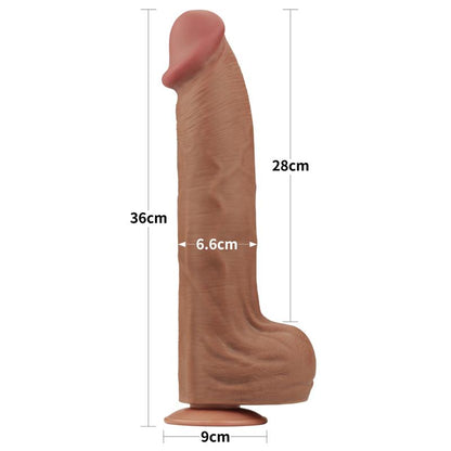 Dvisluoksnis dildo su realistišku pojūčiu