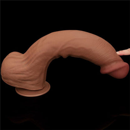 Dvisluoksnis dildo su realistišku pojūčiu