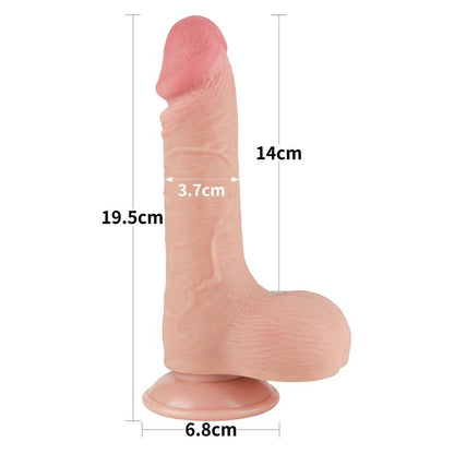 Dildo su dvisluoksne medžiaga ir lankstumu