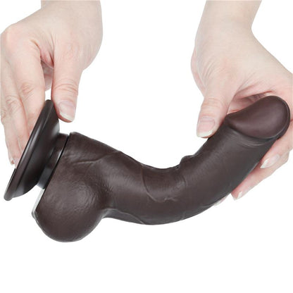 Dvisluoksnis dildo su realistišku pojūčiu