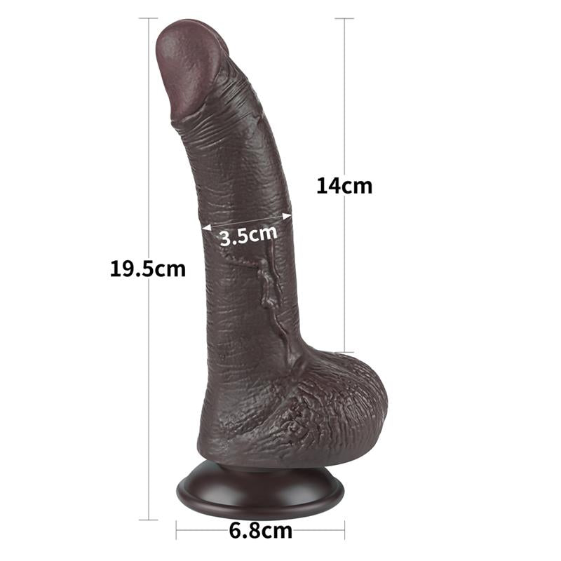 Dvisluoksnis dildo su minkšta danga