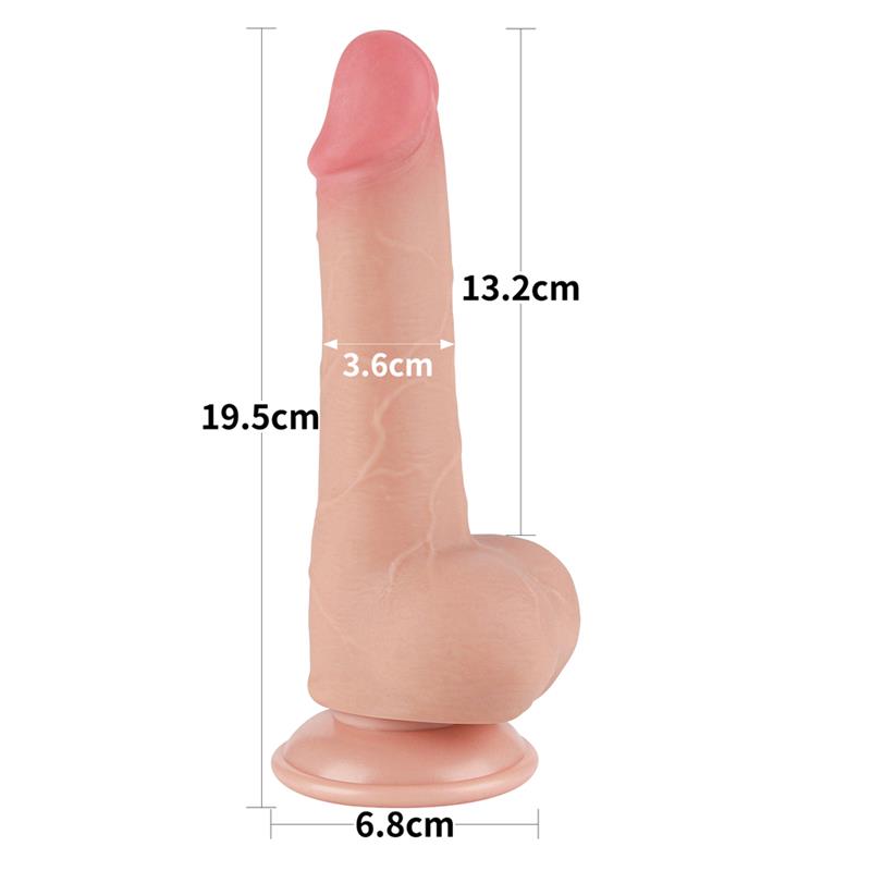 Realistinis dildo su dvigubu sluoksniu