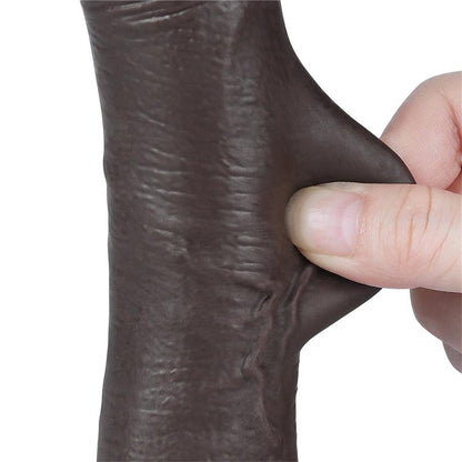 Dvisluoksnis dildo su minkšta danga