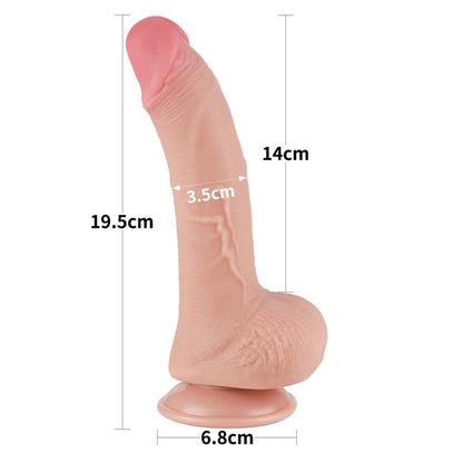 Dildo su dvisluoksne medžiaga ir lankstumu